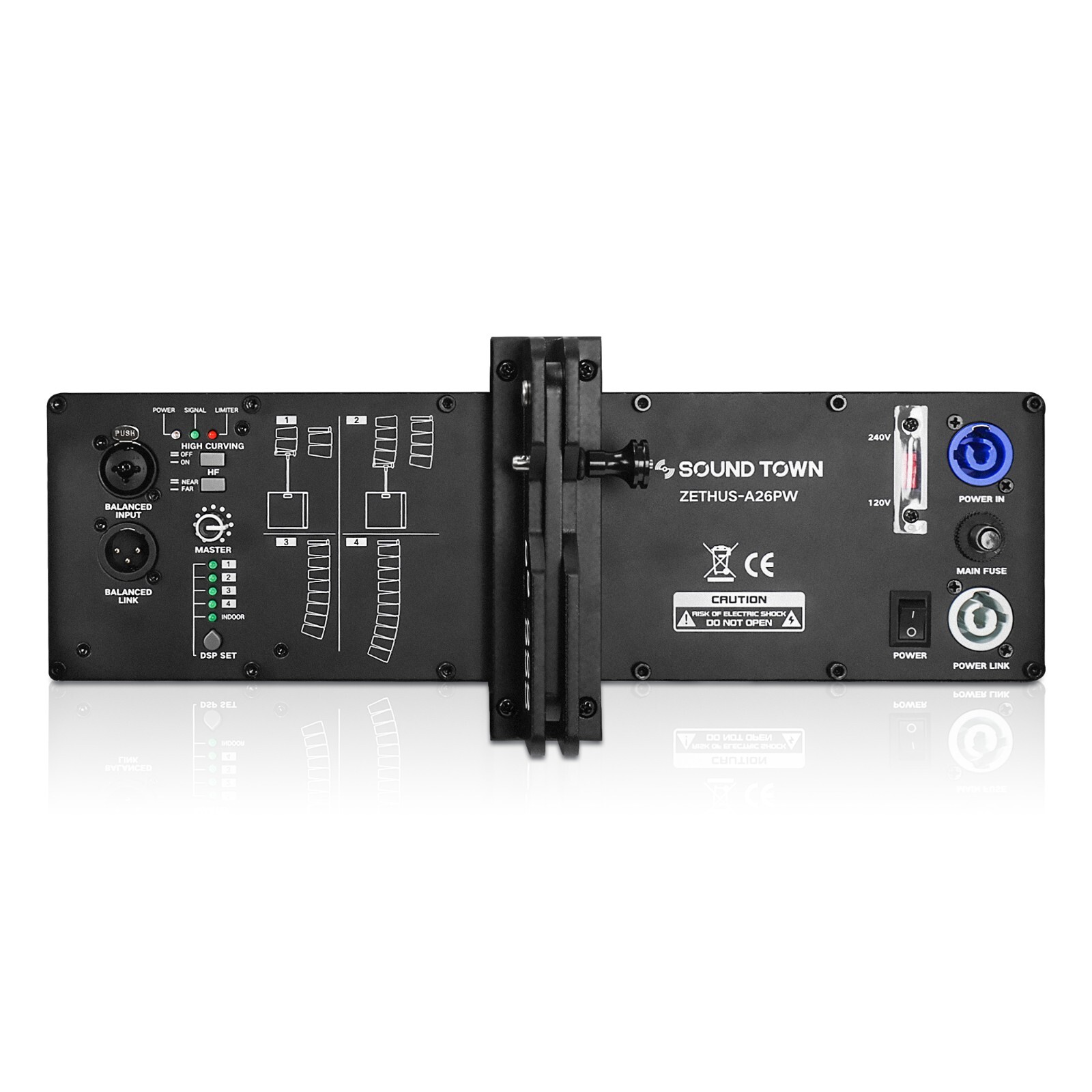 Sound Town Pair 2x6.5" Powered Line Array Speaker,4 Presets(ZETHUS-A26PW-PAIR)