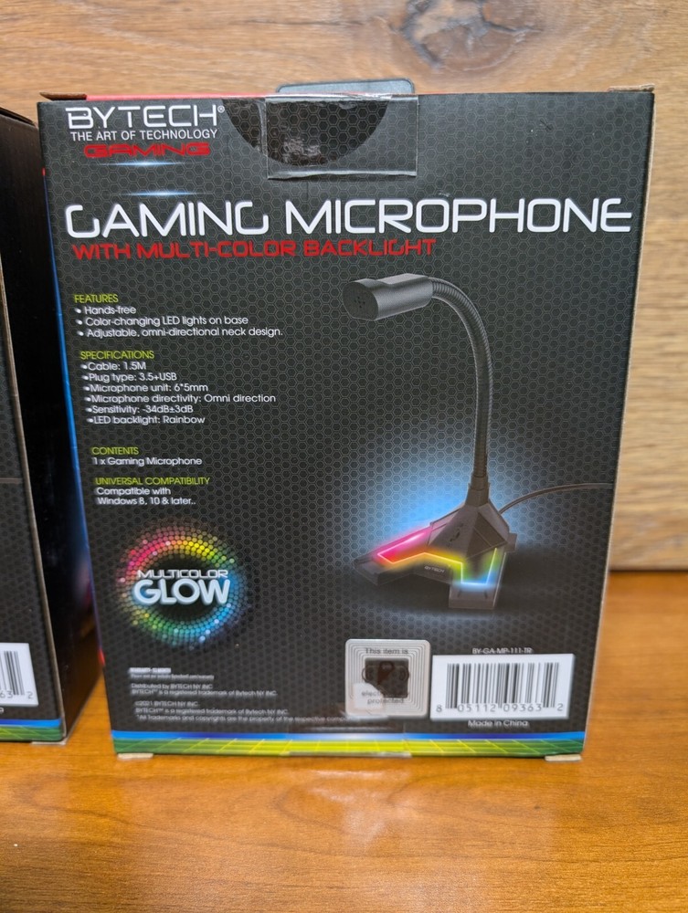 New Bytech Adjustable Gaming microphone - new- Multi Color Backlight Hands Free