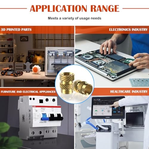 400Pcs Threaded Inserts, M2 M2.5 M3 M4 M5 M6 Threaded Inserts Kit (400Pcs)