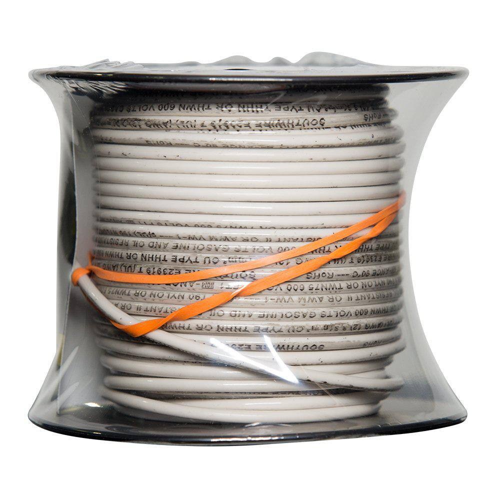 Southwire 100 ft. 12 White Solid CU THHN Wire
