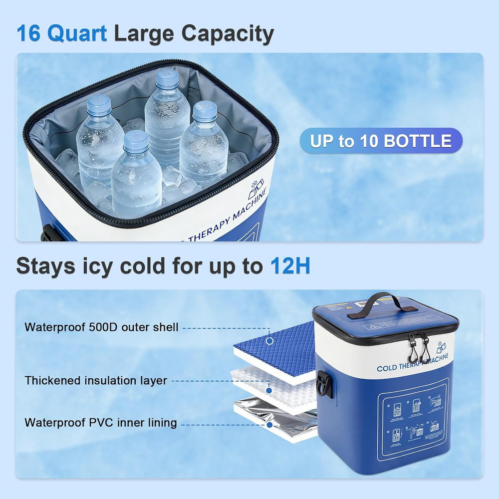 Ice Machine for Elbow, Portable Quiet Cold Therapy Machine with Timer, Adjustabl