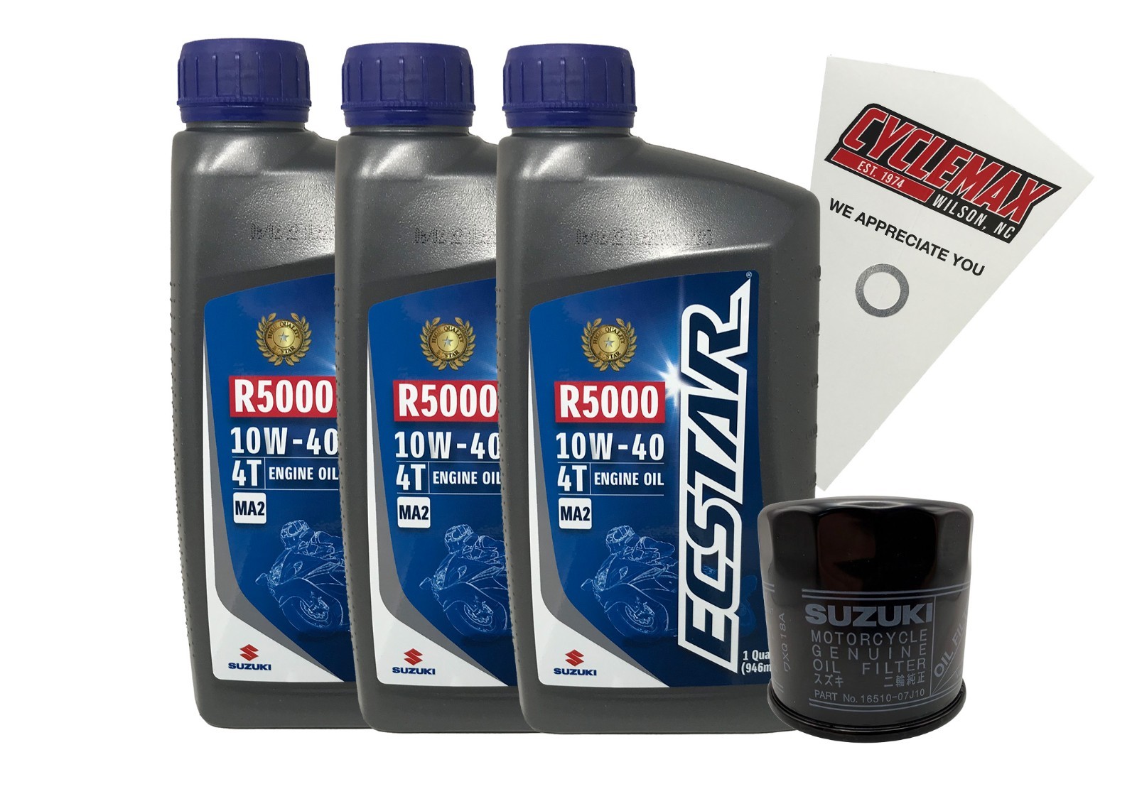 OEM 2001-2021 Suzuki GSX-R600 10w-40 Oil Change Kit