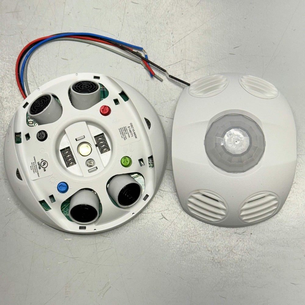 LEVITON Occupancy Sensor OSC10-MWW,Ceiling Mount,24VDC, 1000sqft,White