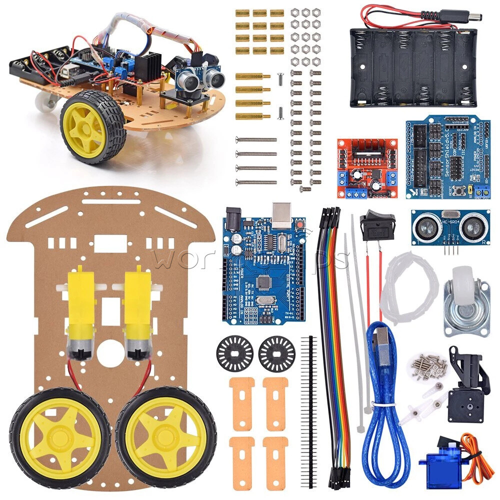 Avoidance Tracking Smart Robot Car Chassis Kit Ultrasonic Module For Arduino