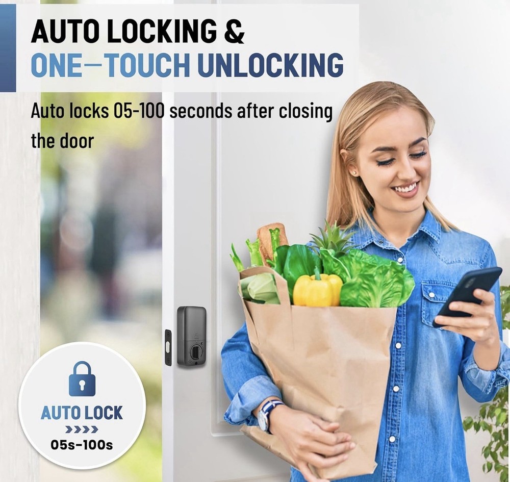 Locsmart fingerprint Door Lock Control Keyless Deadbolt AUTO LOCK