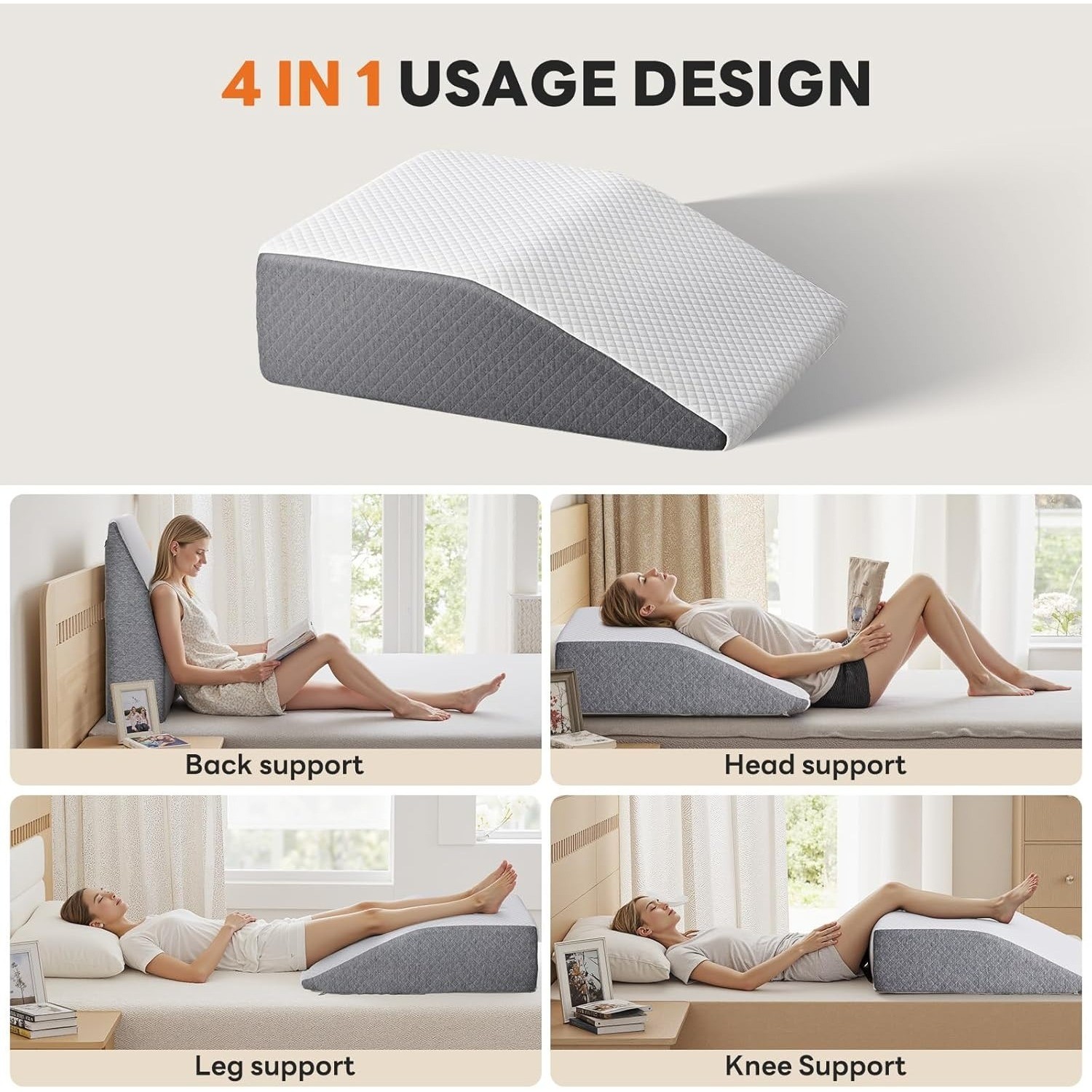 Wedge Pillow Body Pillow for Sleeping Apnea Neck Pain Relief Sleeping Comfort