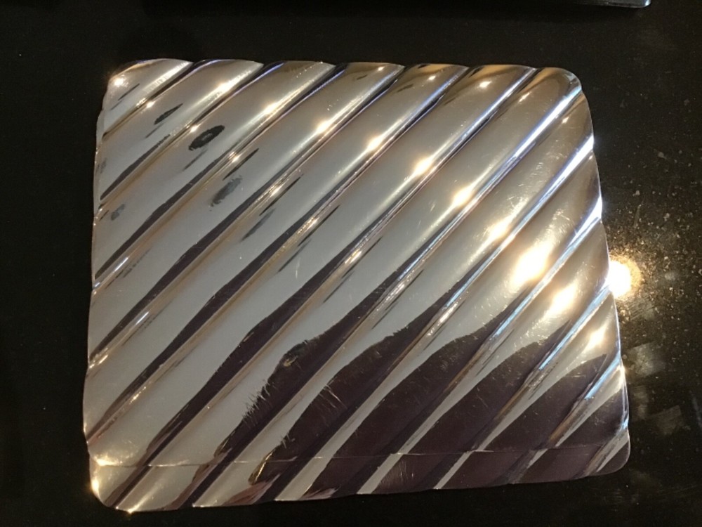 Silver Vinyl Coasters. 8 rectangular 10 Half Round