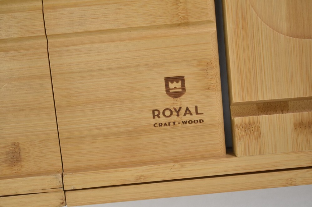 Royal Adjustable Bathtub Caddy Tray Bamboo Universal Compatibility Set