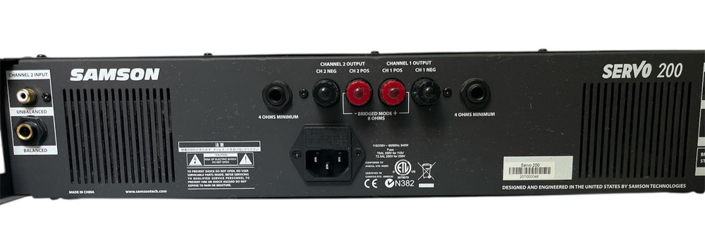 SAMSON Servo 200 2-Channel 200W Class A/B Rackmount Power Amplifier
