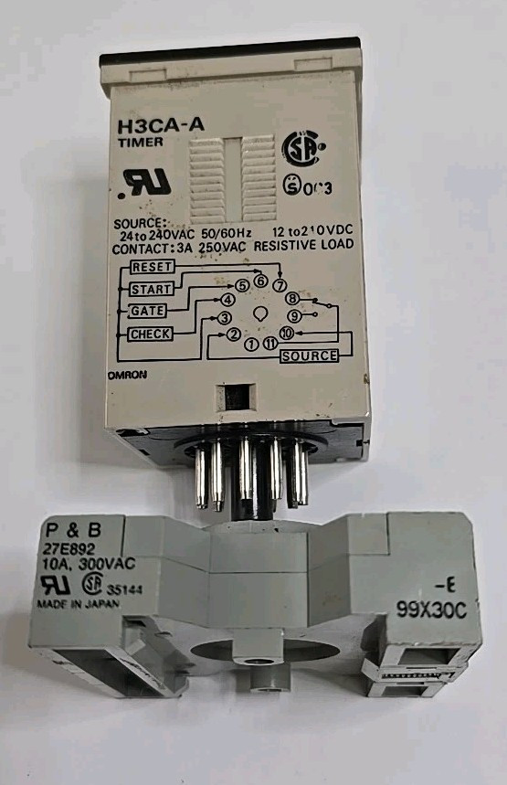 Omron H3CA-A Digital Timer Relay 11 pin With Relay Socket 27E892