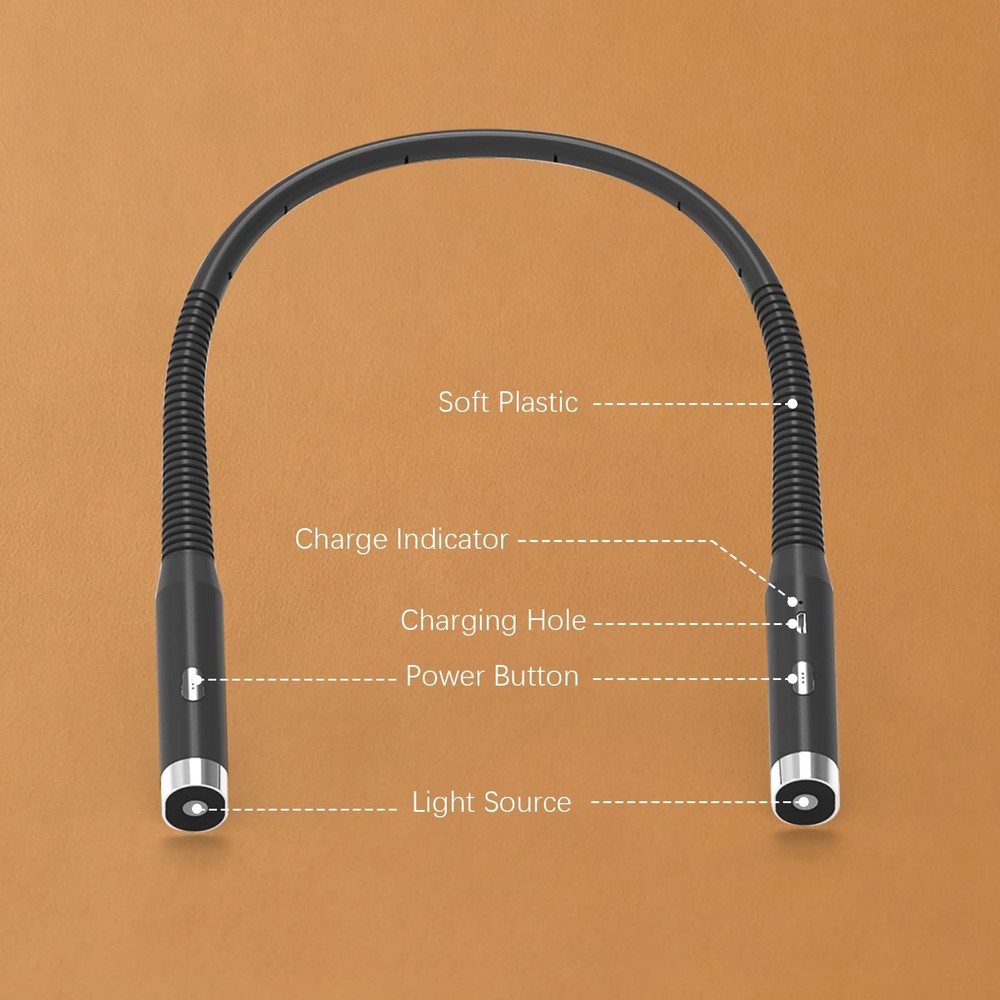 LED Neck Reading Light, 3-Color & 3-Brightness Adjustable Bendable Neck Light...
