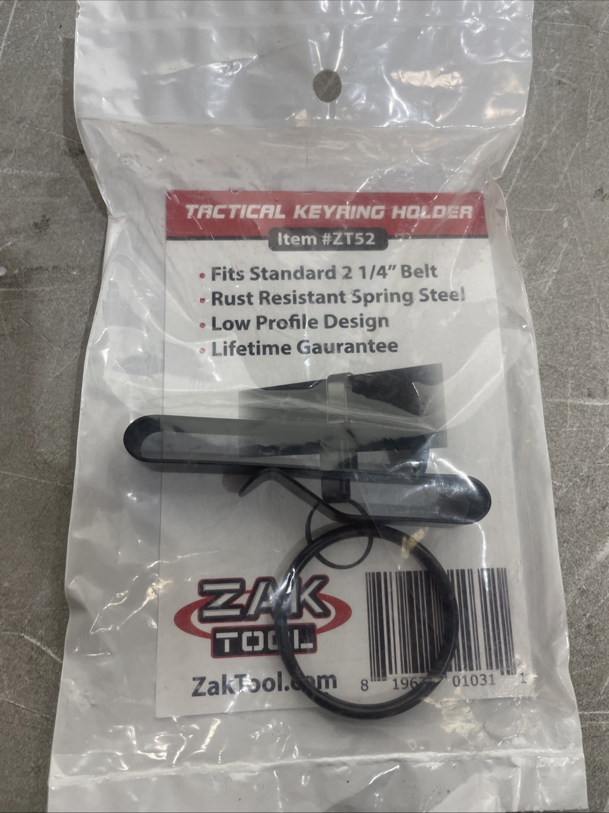 Zak Tool ZT52 Low Profile Tactical Stealth Police 2.25" Key Ring Holder, Black