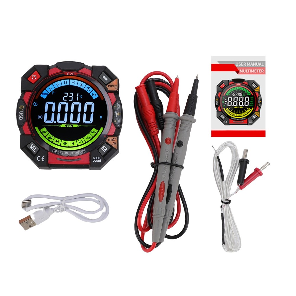 1-6000 Counts Multimeter With Backlit Display For Electricians OMWJ