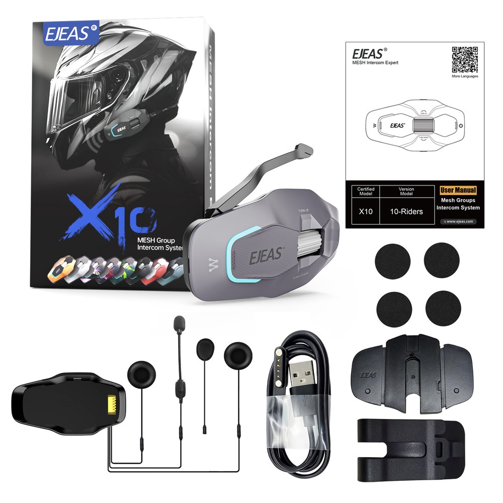 Automatical Connection Motorcycle Full Deplux Helmet 5G Mesh Intercom Headset