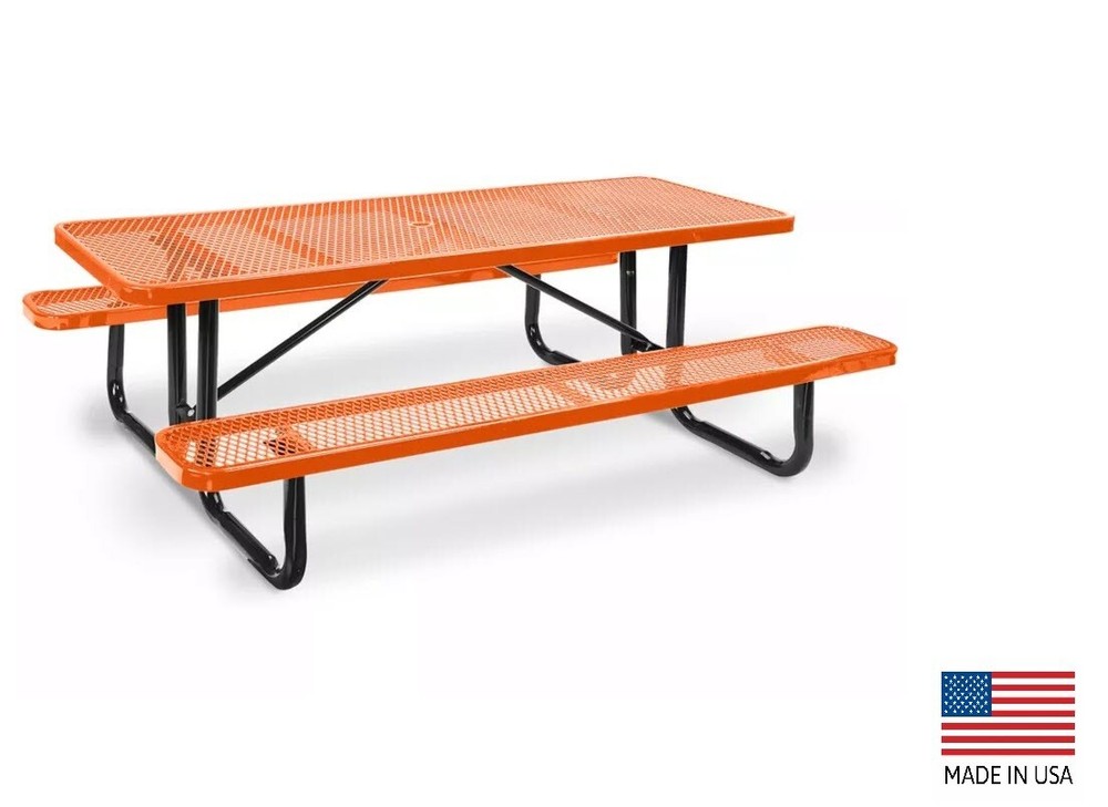 PICNIC TABLE Commercial - All Metal Construction & Steel Frame  8 Ft Rectangular