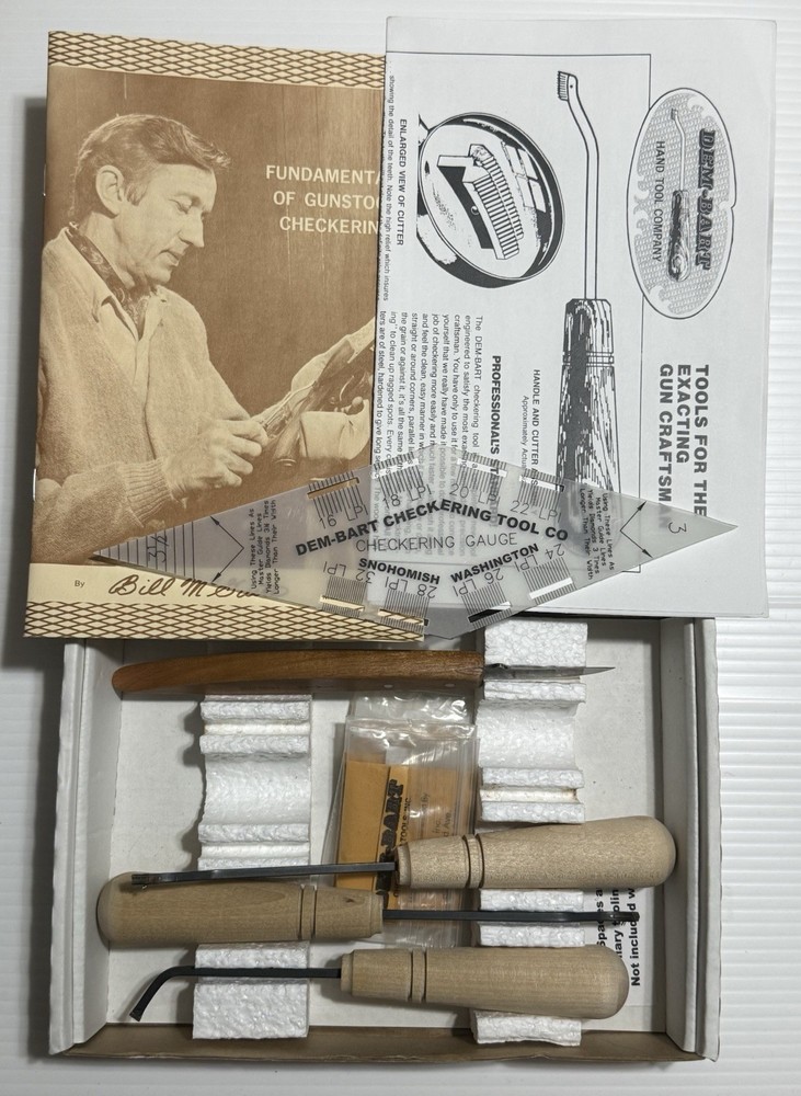 Dem Bart Checkering Tools With 3 Extra Cutters Starter Kit & Chip Carving Knife