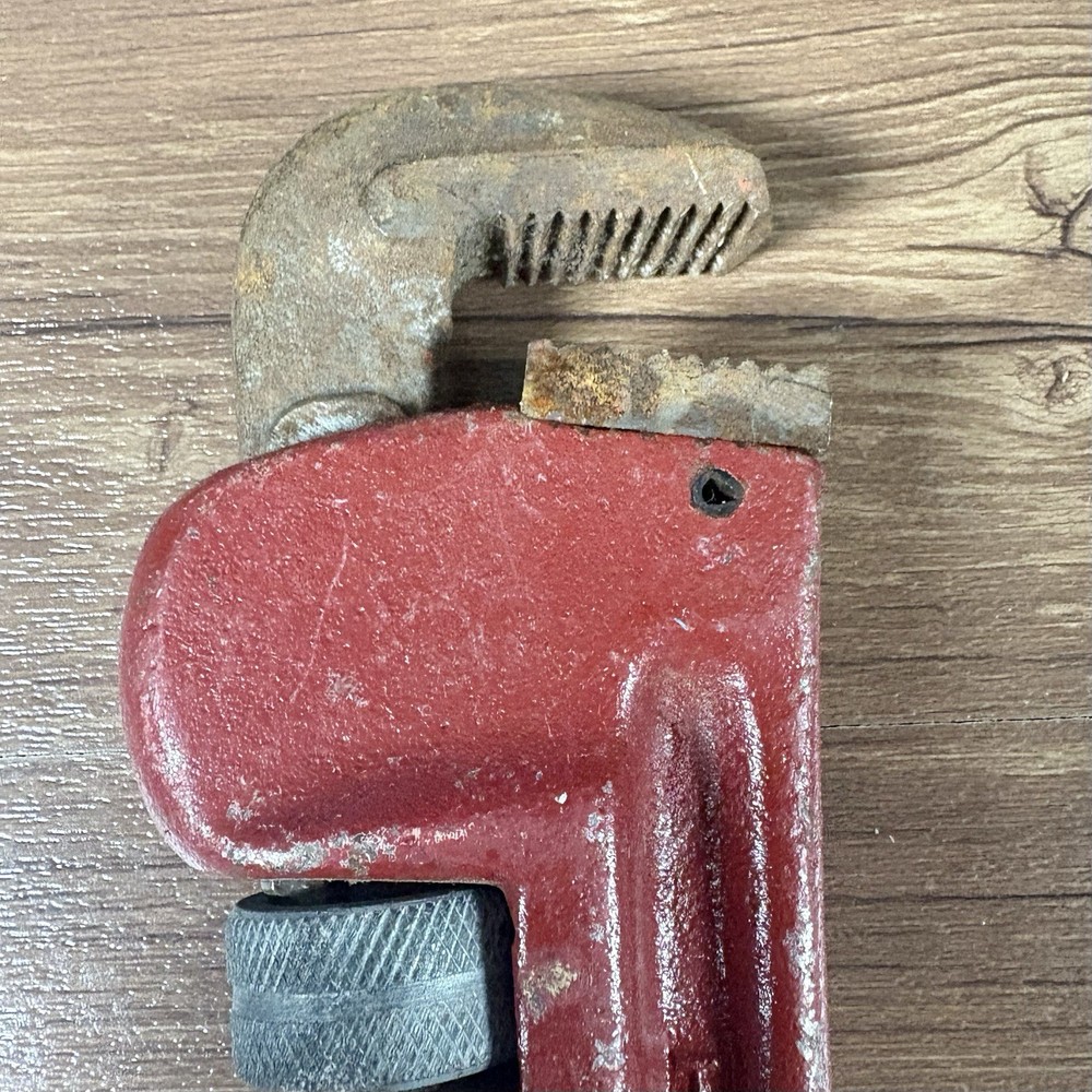 Toolsmith 14” Pipe Wrench, Cast Iron, Heavy-Duty, Red