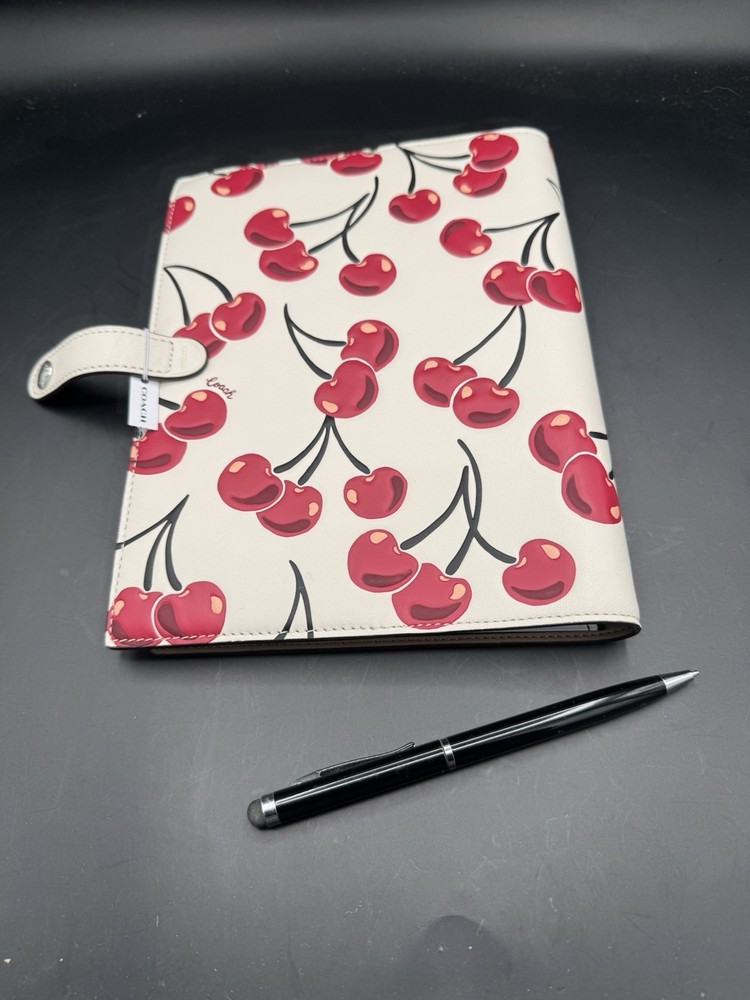 Coach Notebook Cover White Cherry