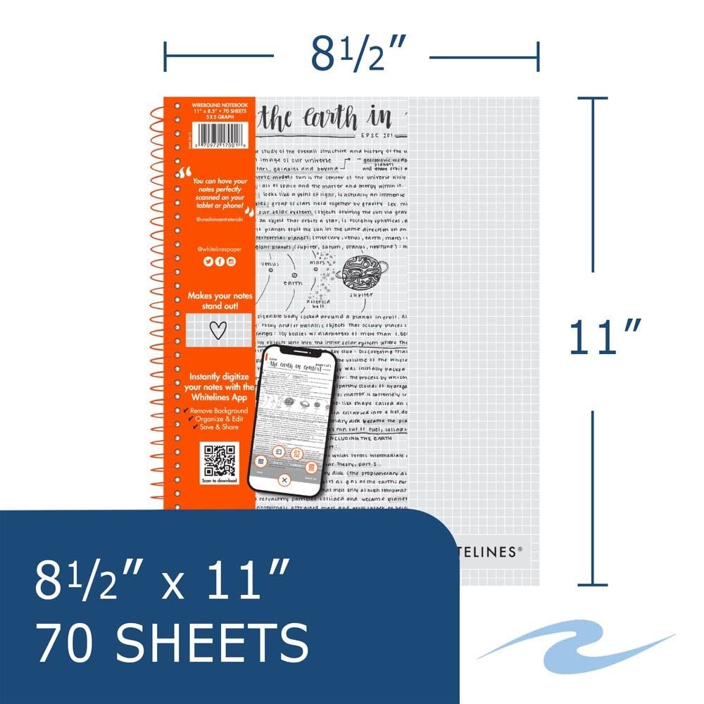 ROARING SPRING Spiral Graph Ruled Notebook, Digitally Download Your Notes wit...