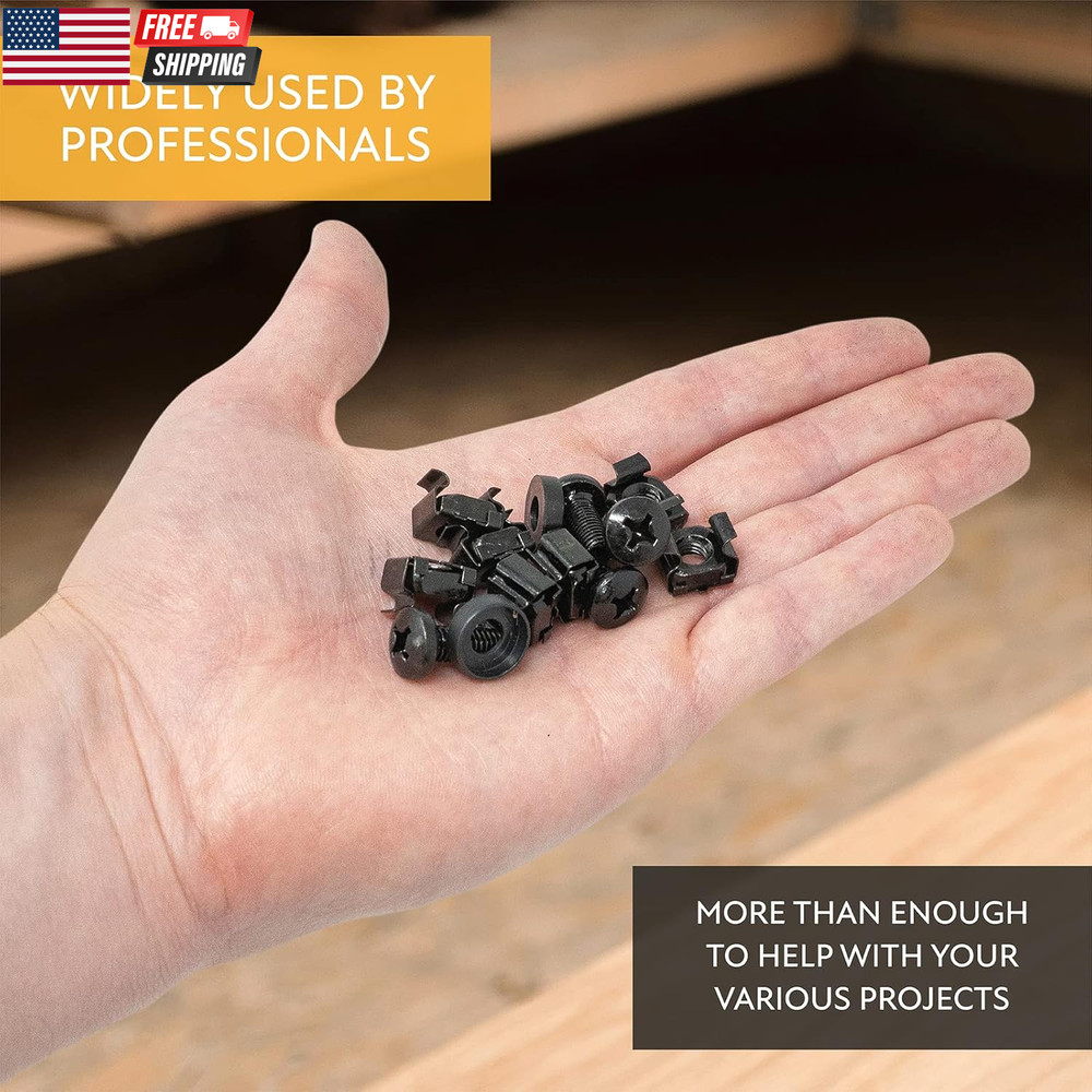 10-32 Rack Screws 50-Pack - Versatile Server Rack Accessories for Network Cabine