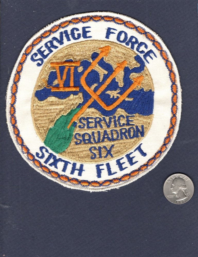 SERVRON 6 Service Squadron 6th FLEET US NAVY 6" Mediterranean Support Ship Patch