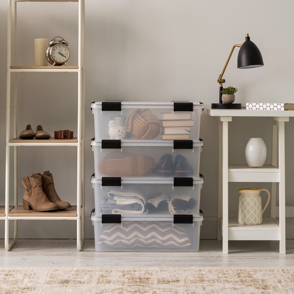 41.2 Quart Storage Container Box Bin with Seal Latching Lid, Clear