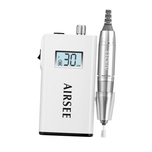 Rechargeable 30000RPM Electric Nail Drill Professional Portable E E8 White