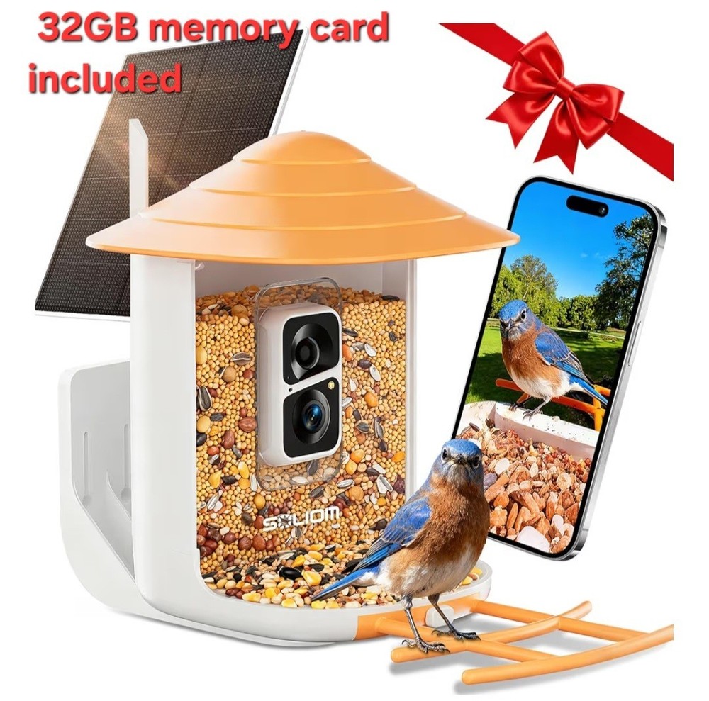 Bird Feeder with Camera Wireless Outdoor,Smart Feeder Camera with AI Identify...
