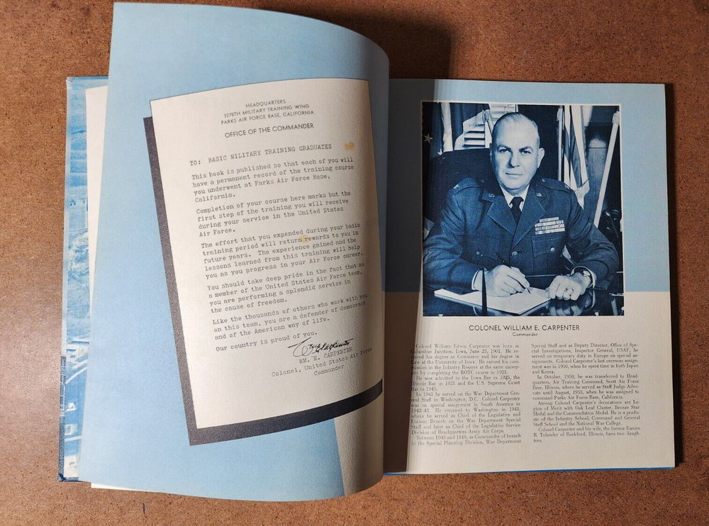 1954 Parks Air Force Base California 3275th Basic Training Recruit Yearbook