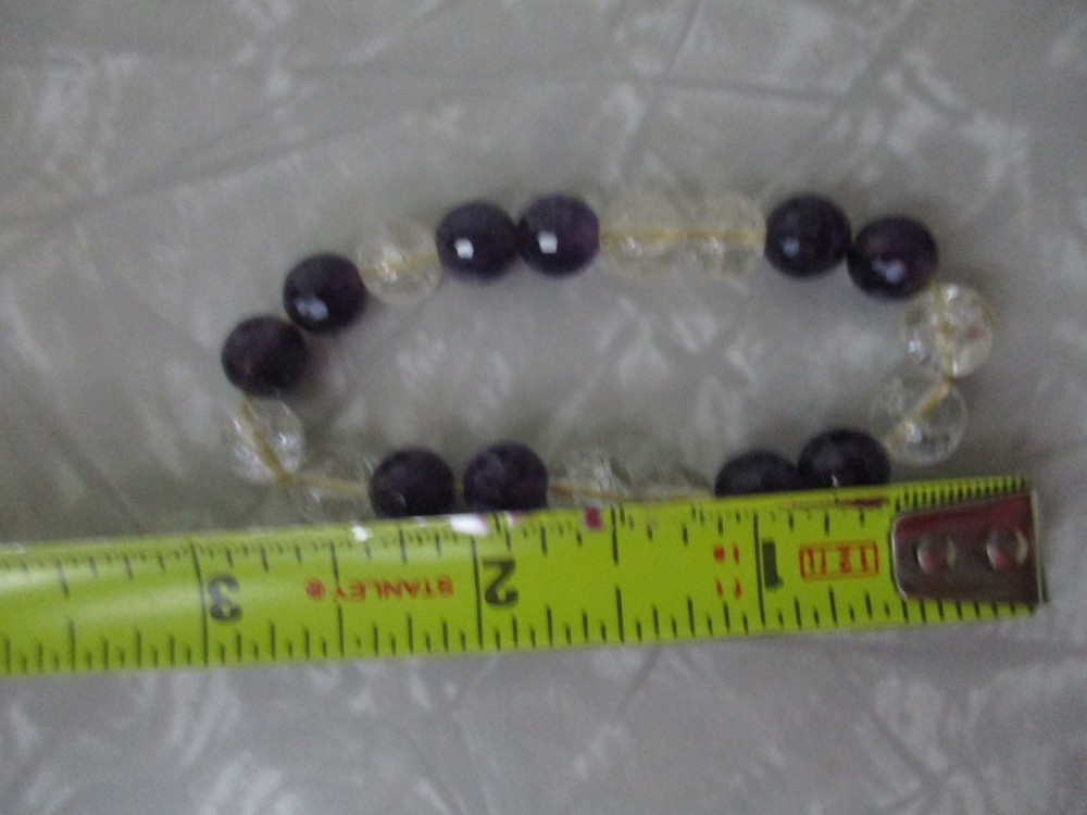 Amethyst gemstone stretch bracelet birthstone hippy rocks