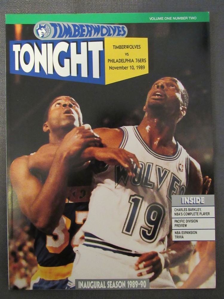1989-90 Minnesota Timberwolves NBA Program vs. Philadelphia 76ers