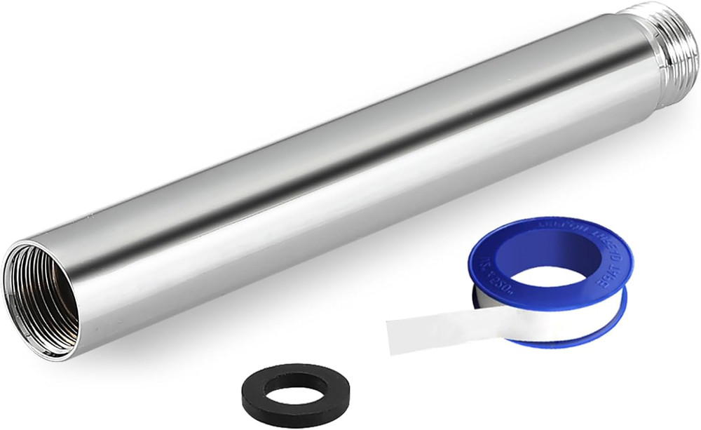 Shower Extension Arm, Solid Stainless Steel Shower Pipe Extension with Teflon Ta