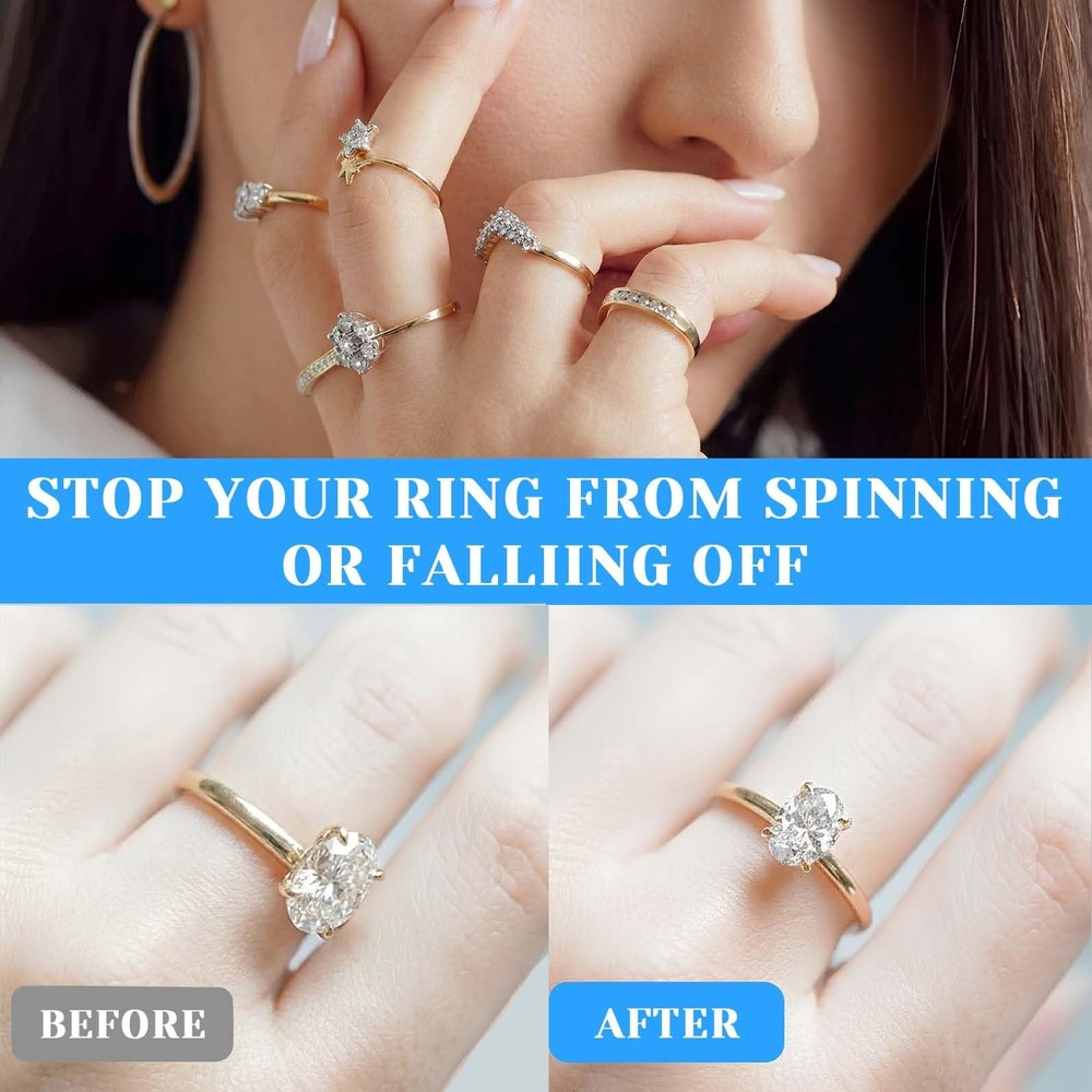 Ring Sizers for Loose Rings – 16 Pack Invisible Ring Size Adjusters with Insert