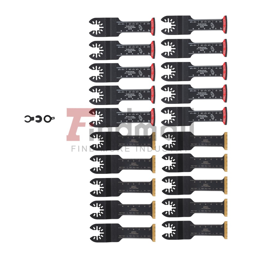 20 PCS Extra Long Titanium Curved Blades Multitool Oscillating Saw Blades