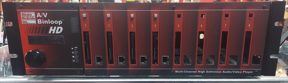 ALCORN MCBRIDE DIGITAL BINLOOP HD MULTI CHANNELAUDIO VIDEO PLAYER WITH 4 CARDS