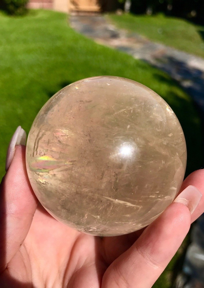 Rainbow Calcite Crystal Healing Sphere Mineral Stone