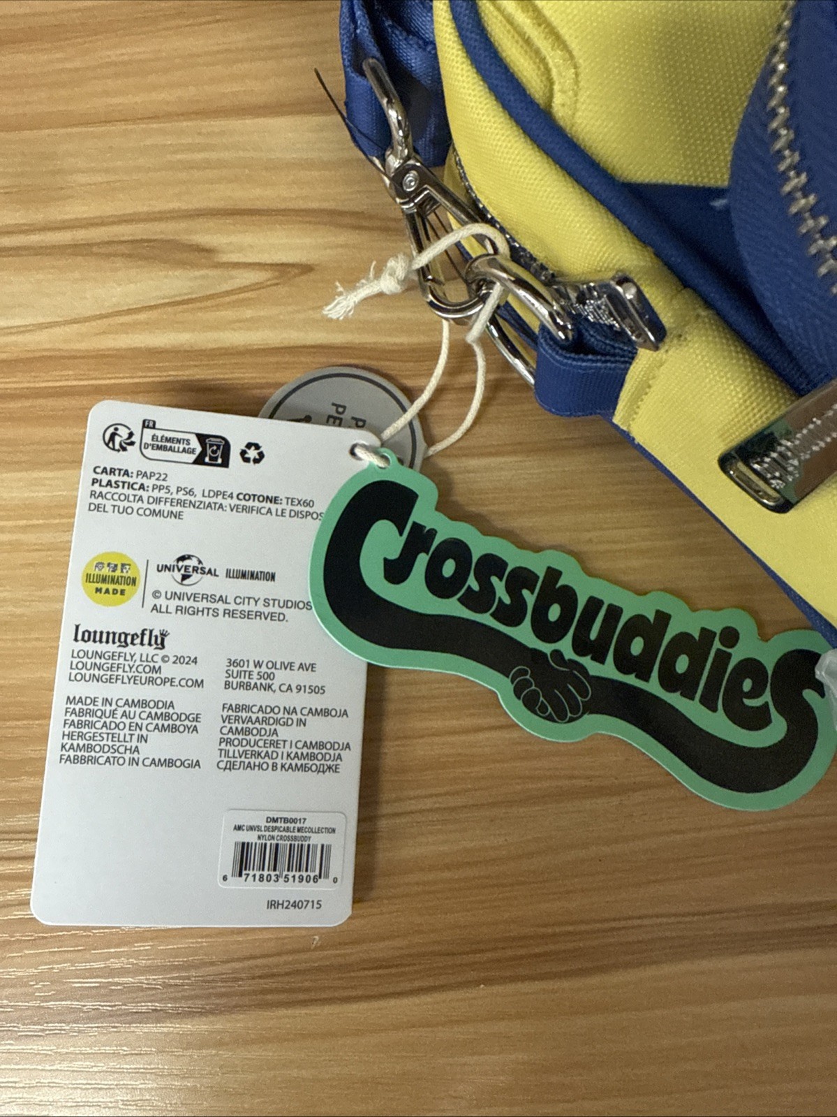 Loungefly AMC Minions Minion Bob Crossbuddies Backback Sealed