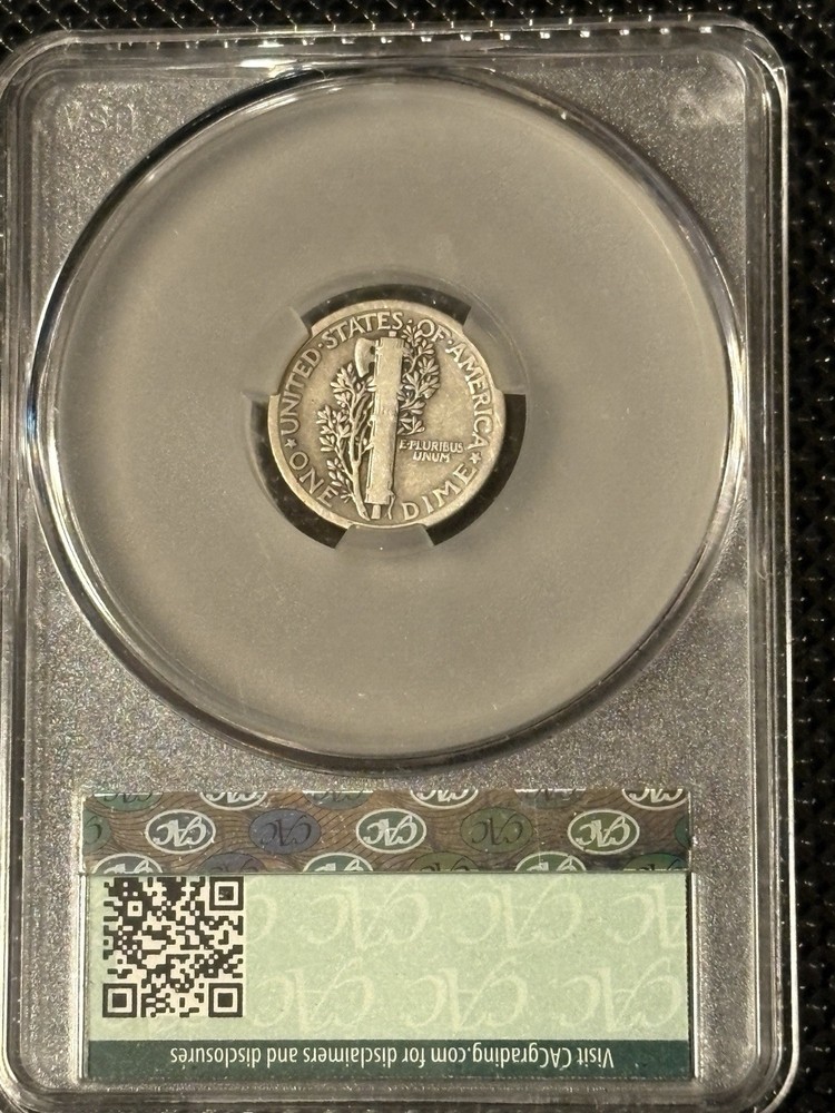 1921 Mercury Dime CAC VG 8