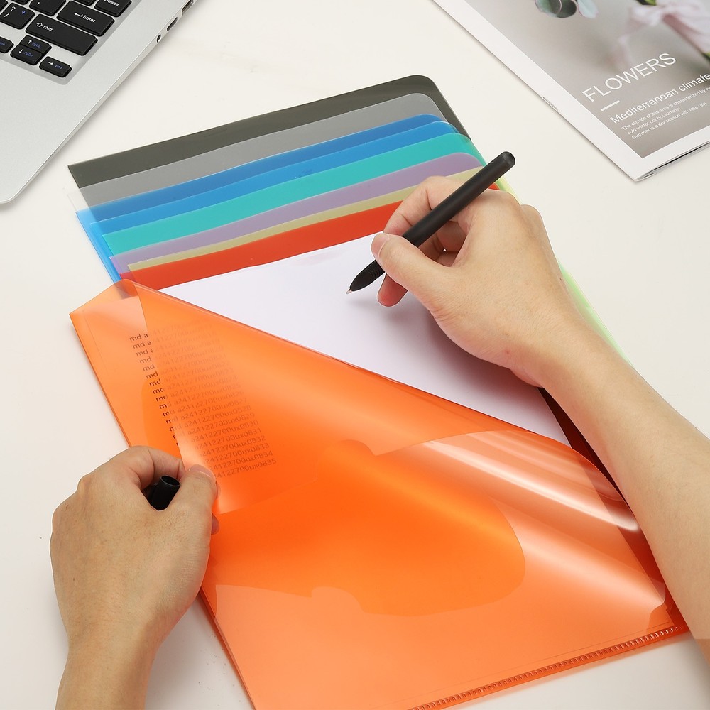 40 Pack A4 Plastic Folders Clear Folders l Type Pockets Documents Green