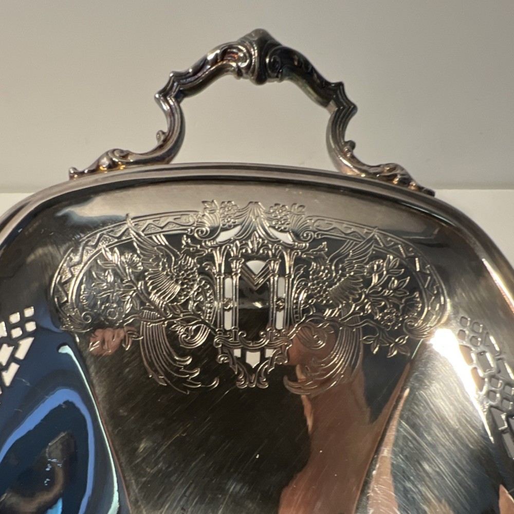 E.P.N.S. Silverplate Rectangular Ornate Platter Tray with Handles