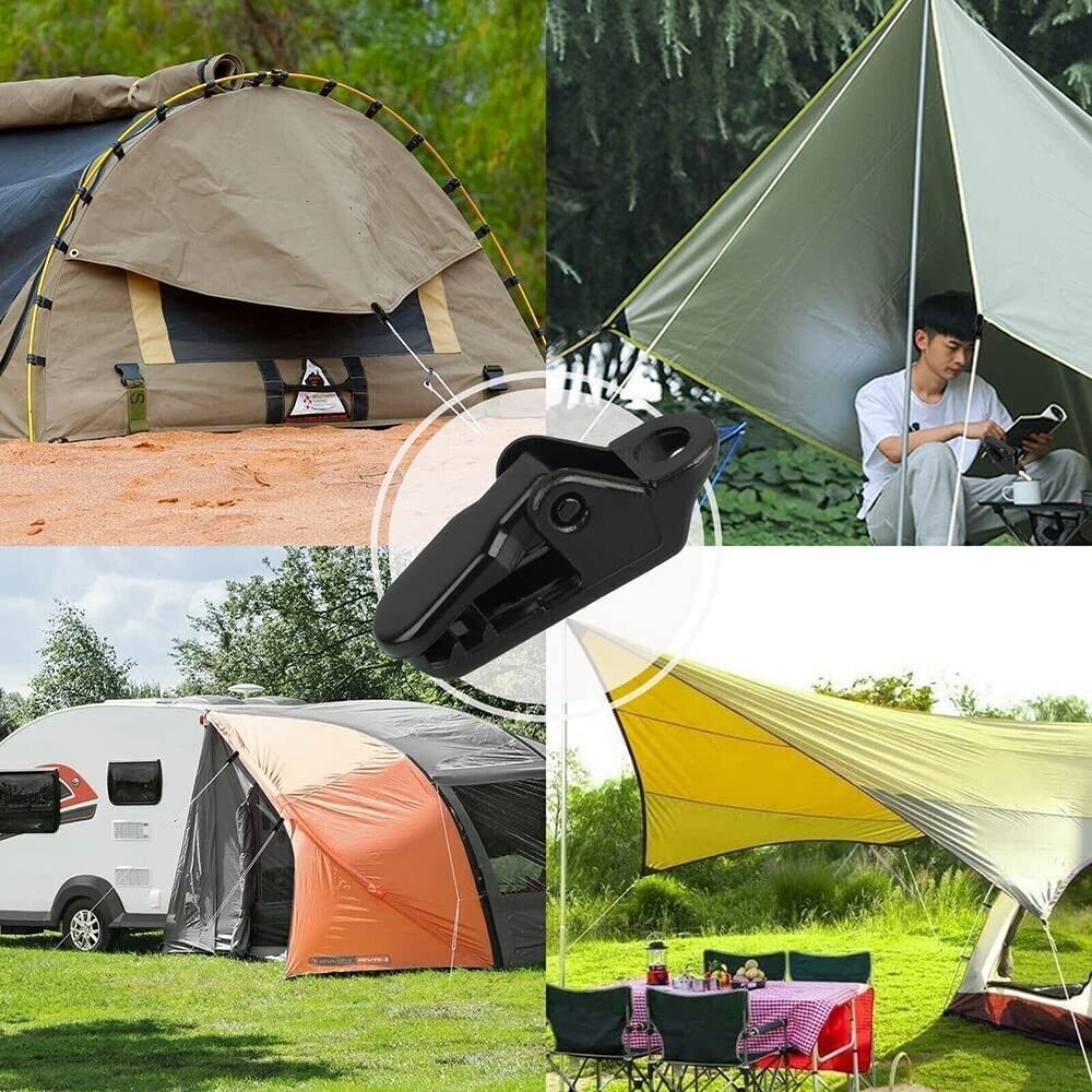 30Pcs Reusable Tent Tarp Tarpaulin Clip Heavy Duty Clamp Buckle Camping Tool Set
