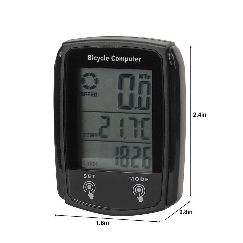 Waterproof Wired LCD Digital Cycle Bike Computer Bicycle Speedometer Odometer US