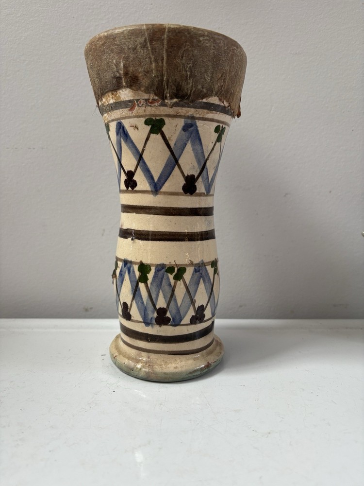 Taarija Morocco Ceramic & Hide Hand Drum