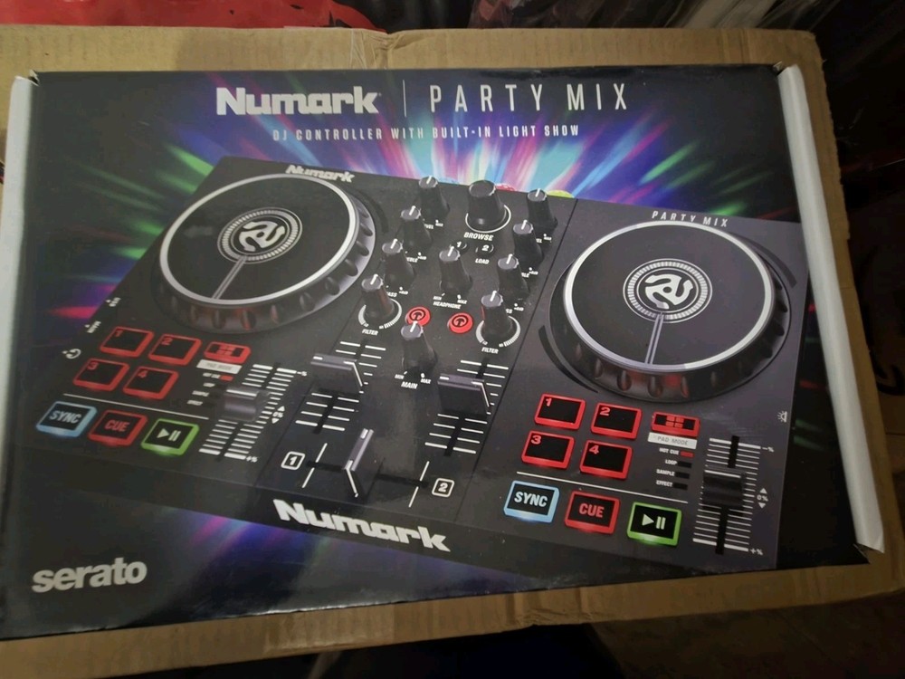SERATO NUMARK PARTY MIX DJ CONTROLLER WITH BUILT-IN LIGHT SHOW (QPR55)