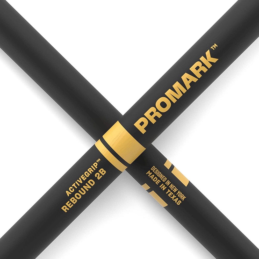 4 PACK Promark Rebound 2B ActiveGrip Acorn Tip Drumsticks