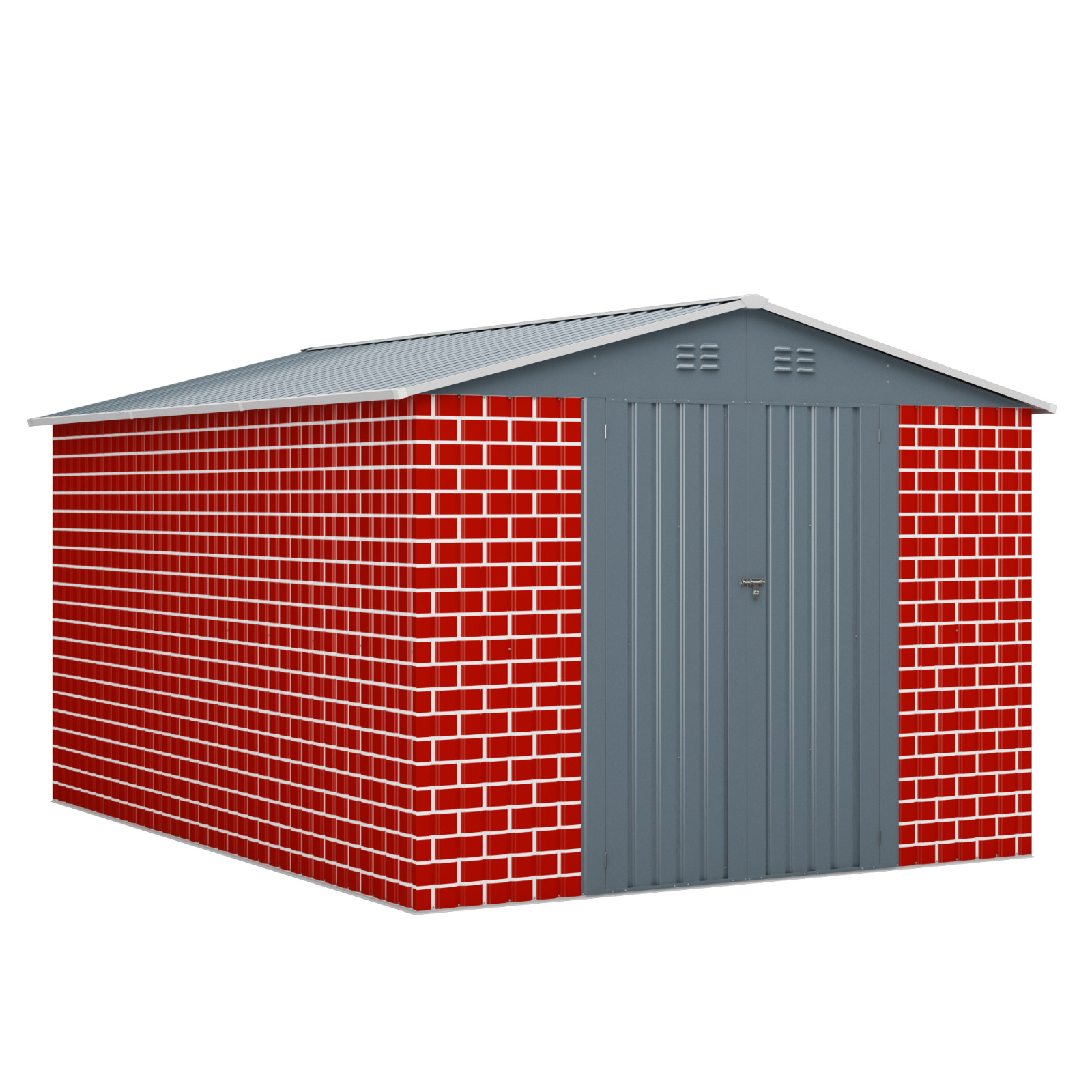 JAXSUNNY 8 x 12Ft Outdoor Storage Shed Steel Tool Shed with Lockable Doors Vents