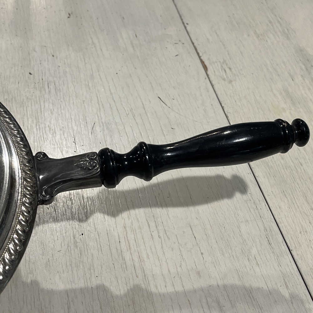 Silverplate Covered Serving Dish 3 Pc.~Pyrex Vintage Wood Handle~EUC~RARE￼