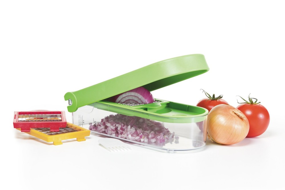 PrepWorks 3-Blade Dice & Slice Chopper - Multi-Function Fruit Vegetable Cutter