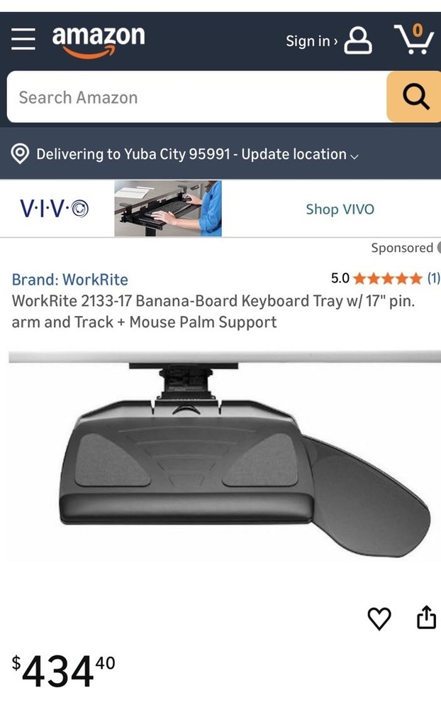 Workrite Ergonomics Adjustable Keyboards 17" 2133-17