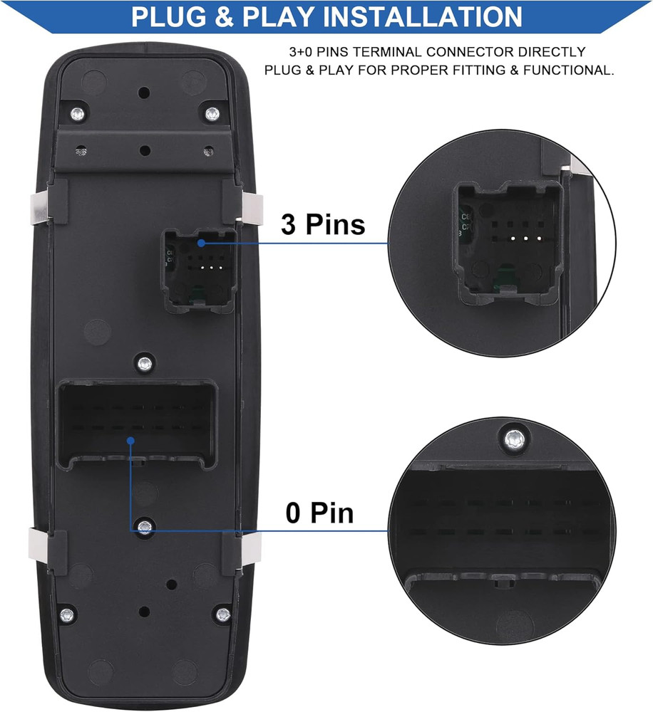 Power Window Switch Button Front Left Driver Side Compatible with Dodge Grand Ca
